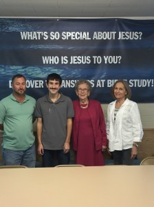 Prayer Team for Jayson Cobb (L-R) Jeremy Anderson, Jayson Cobb, Gwen Dubbs, Martha Roberts