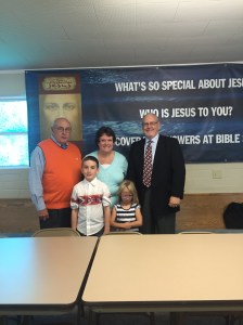 Prayer Team for Shane and Peyton Anderson (L-R) Tommy Carter, Vicky Cobb, Joe Fowler, Shane Anderson, Peyton Anderson